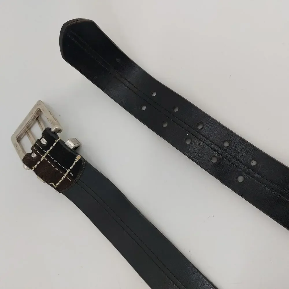 Arizona Jean Womens Belt Medium Two Tone Brown Black Suede Y2K